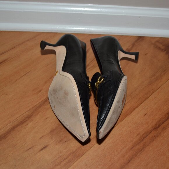 Tory Burch Perfect black leather Perrine Pointed Toe Pump/Heels, sz 9M - Picture 11 of 14